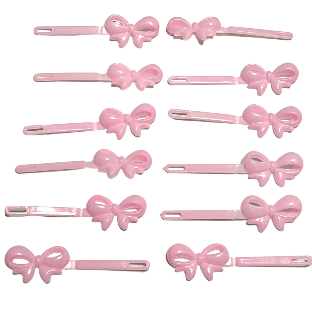 Baby Pink Bow Barrettes