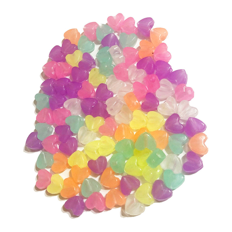 Glow in the Dark ♡ Heart Beads