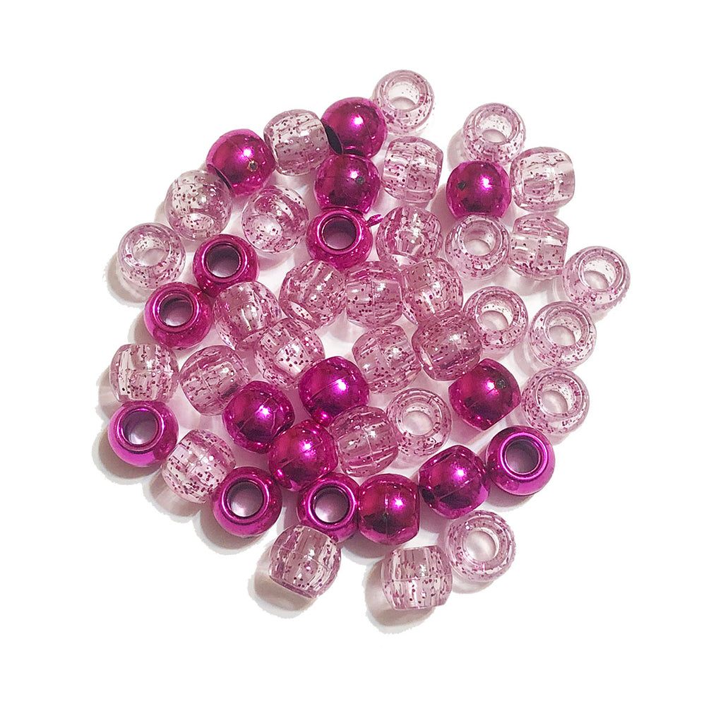 Glitter Pink Flake Hair Beads