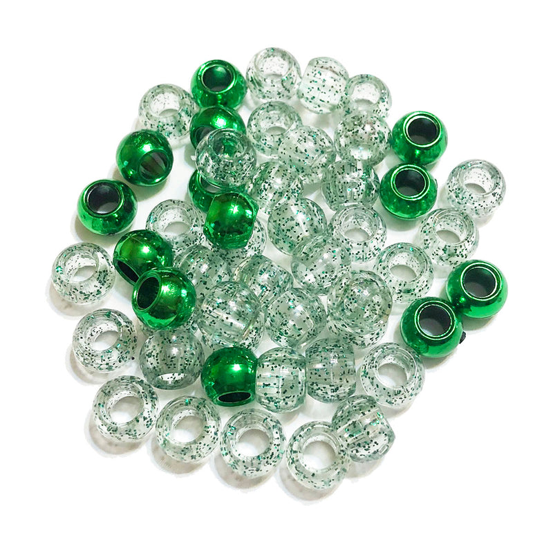 Mint Flake Glitter Hair Beads
