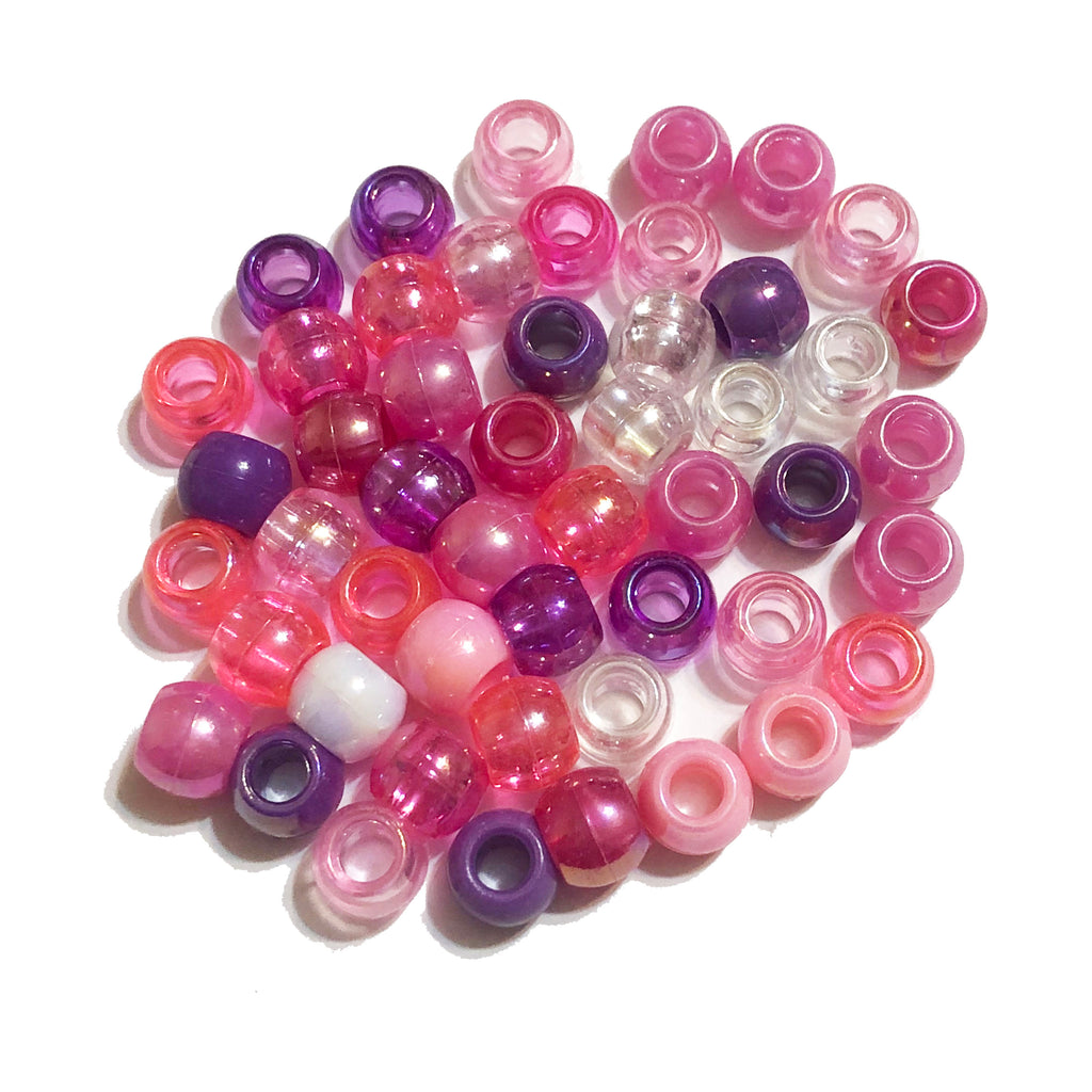 Pink Holographic Hair Beads