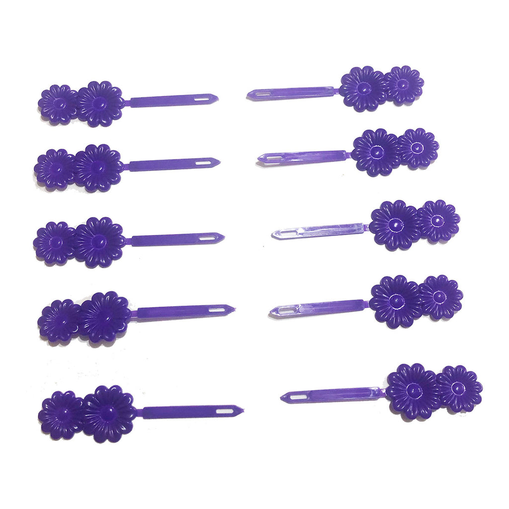 Purple Stacked Sunflower Barrettes