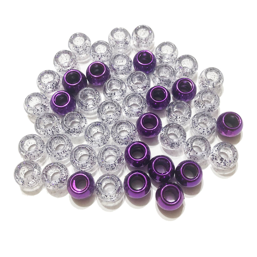Glitter Purple Flake Hair Beads