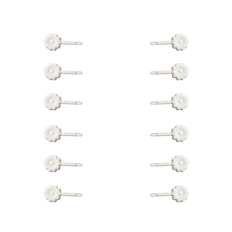 White Sunflower Barrettes